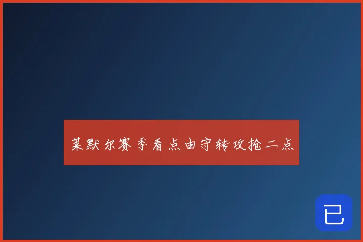 莱默尔赛季看点由守转攻抢二点
